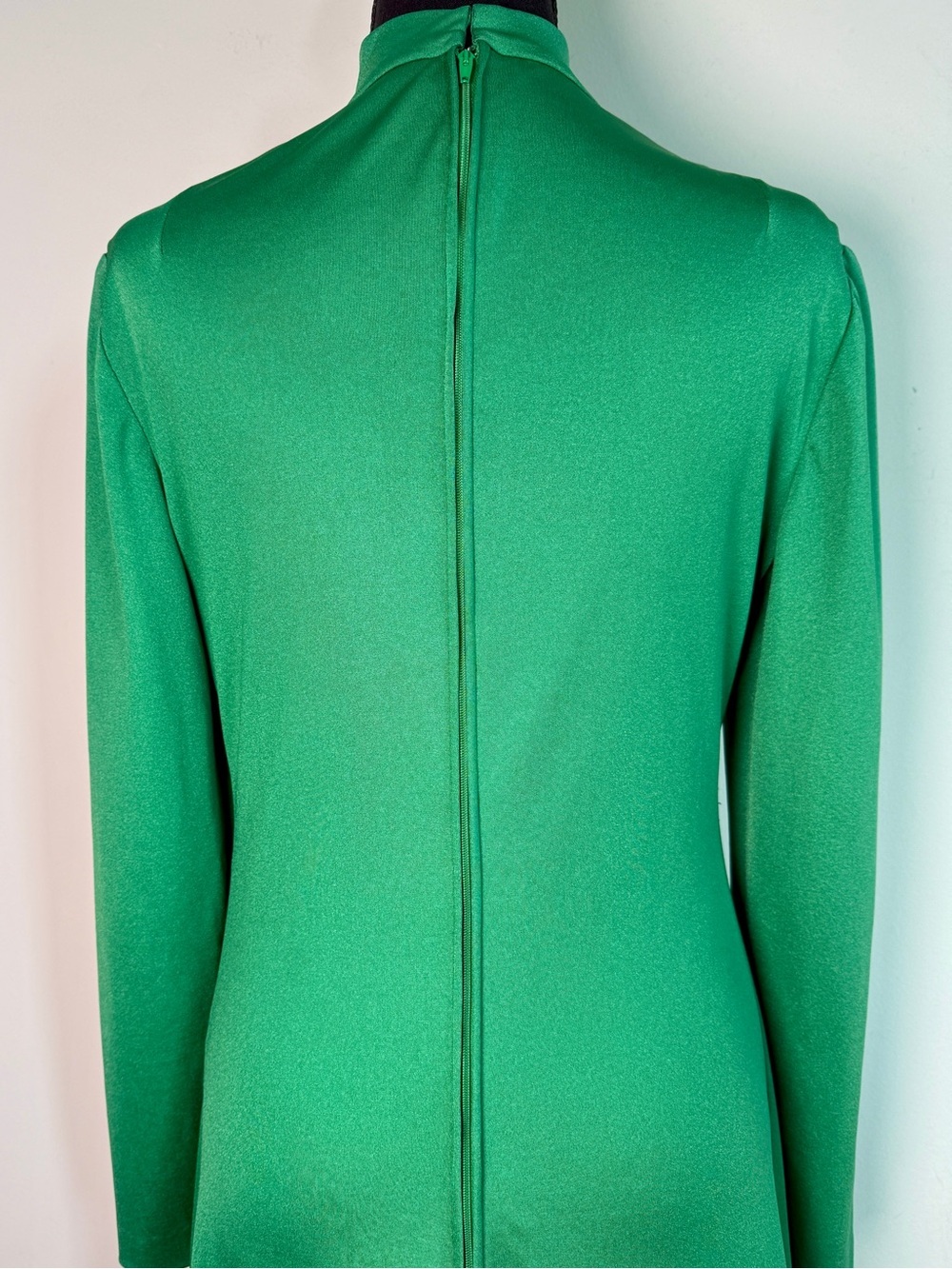House of Branell Vintage 70s Green Maxi Dress Lace Appliqué - S/M - Picture 5 of 9